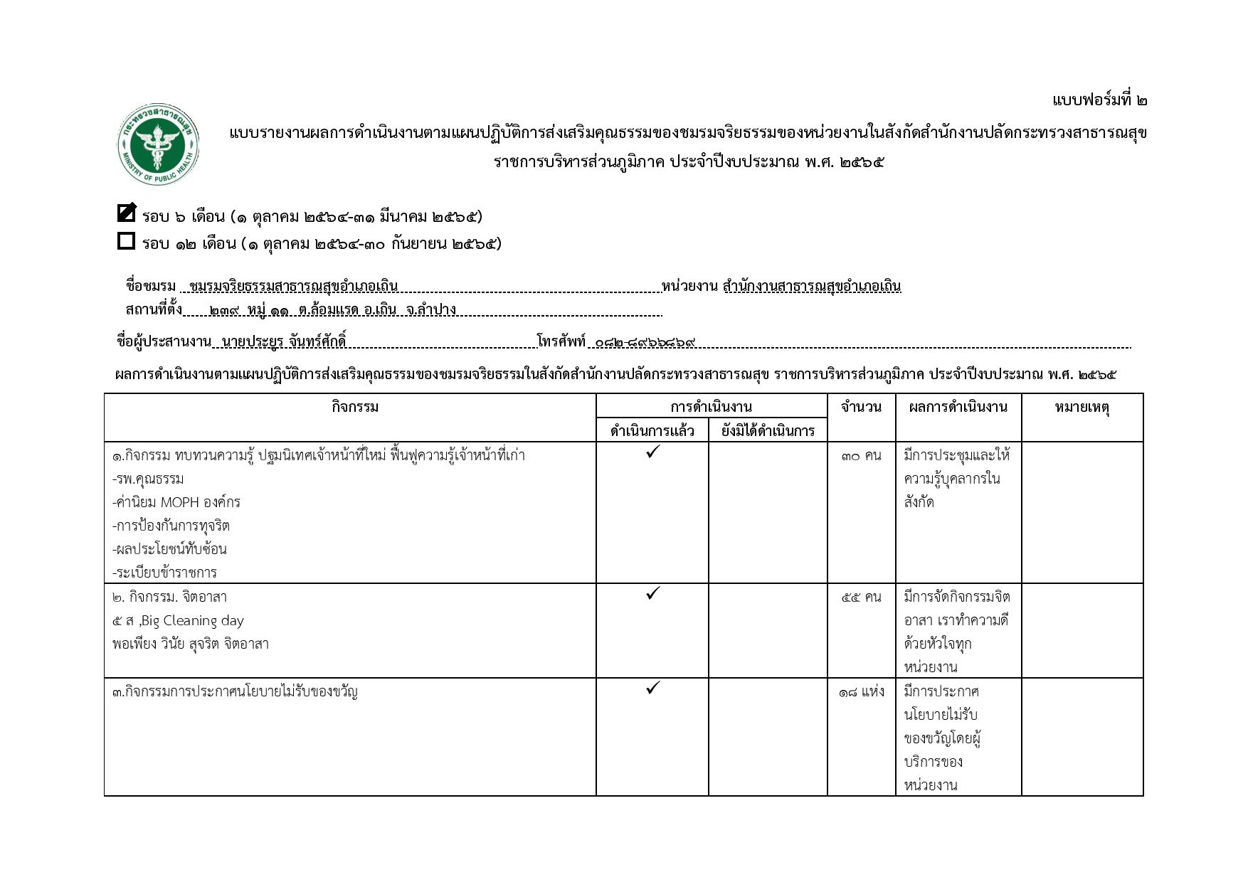 MOIT 17 ข้อ 2.2 รายงานผลการดำเนินงานตามแผนปฏิบัติการส่งเสริมคุณธรรมจริยธรรม02 page 001